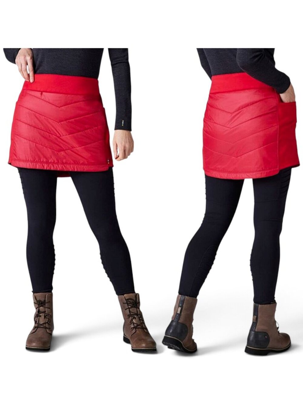 Smartwool Smartloft Red Quilted Merino Wool Insulated Puffer Skirt Hiking L
